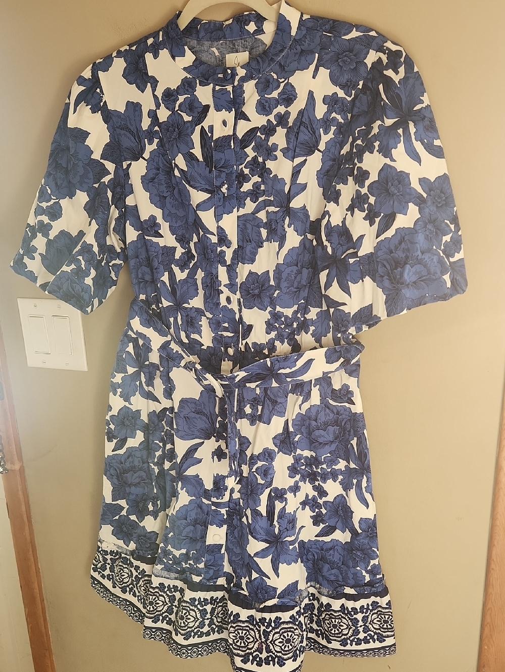 Joie Puff Sleeve Floral Shirt Dress with Belt